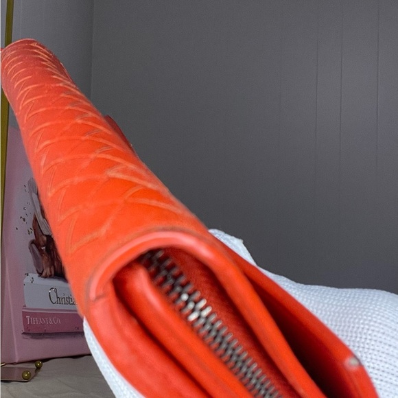 Bottega Veneta Orange Intrecciato Nappa Leather Flap Waller - Picture 8 of 15